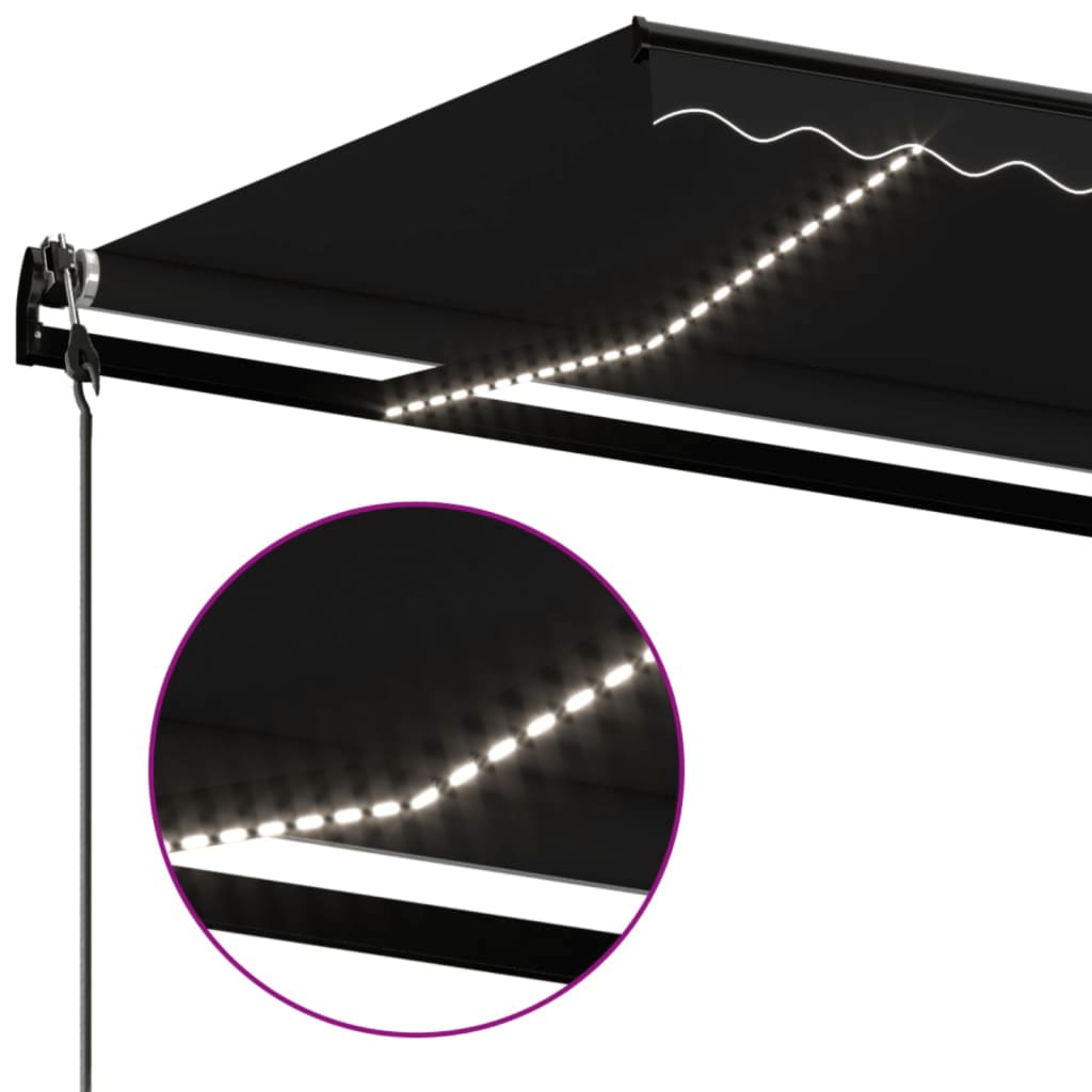 Toldo Automático Led Sensor De Viento Gris Antracita 600x350 Cm_4