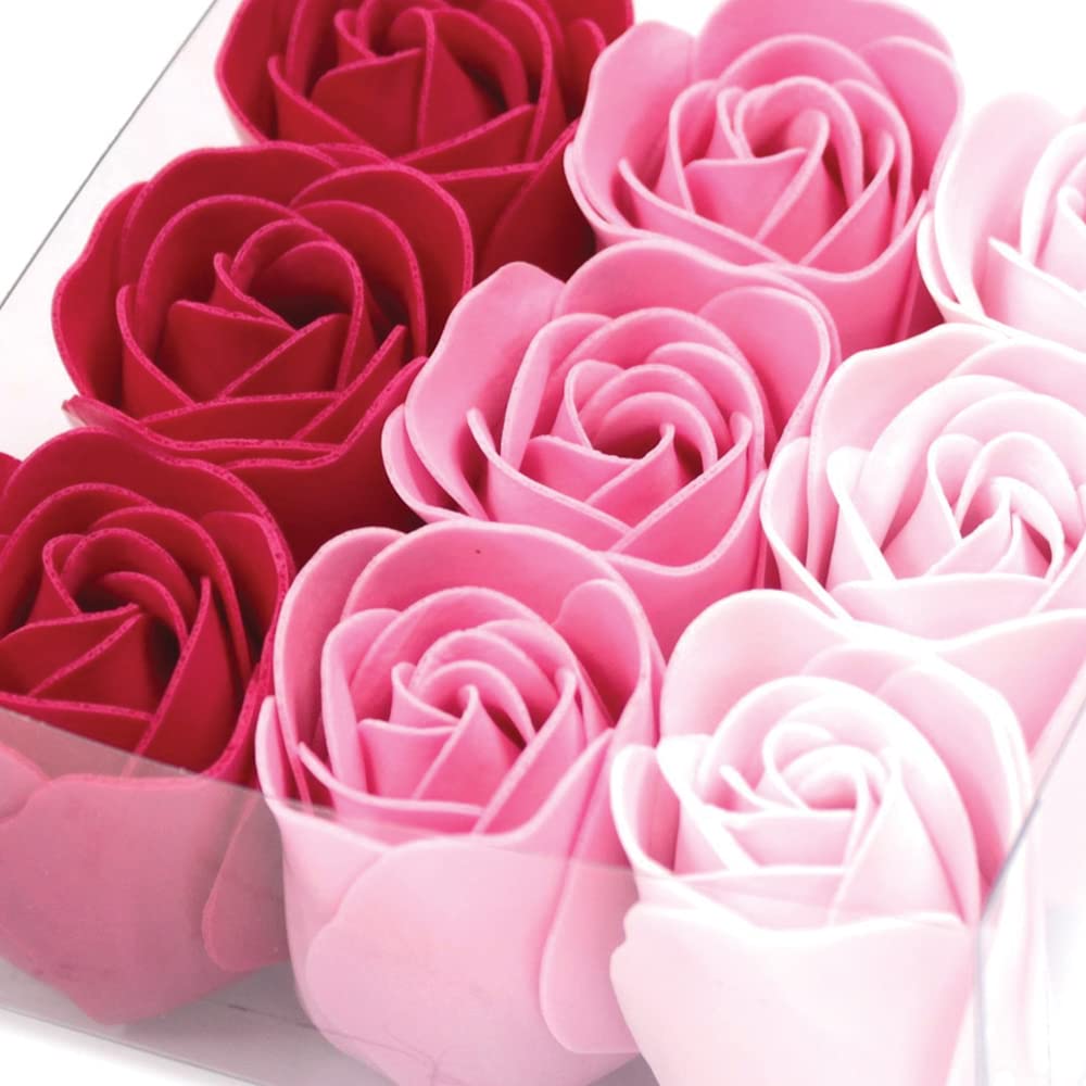 Pack 10 Cajas 9 Rosas De Jabón (rosa) - Flores Con Pétalos De Jabón Perfumados - Regalo Original Para Días Especiales_1