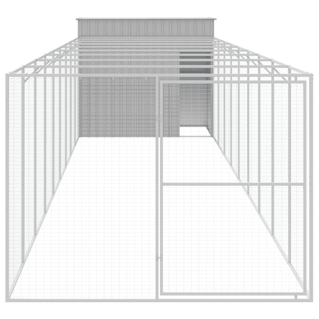 Caseta Perro Corral Acero Galvanizado Gris Claro 214x1069x181cm_2