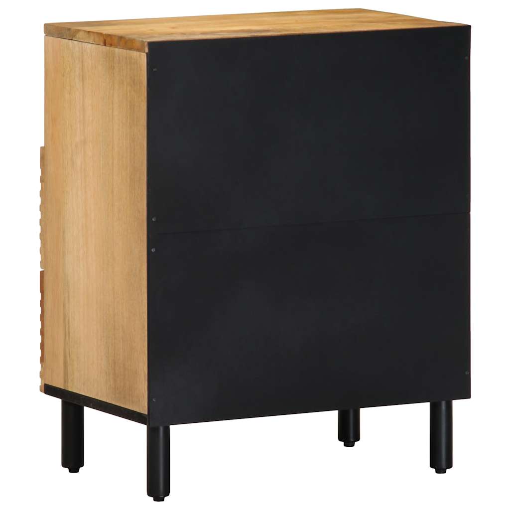 Mesita De Noche Madera Maciza De Mango 50x33x60 Cm Marrón_3