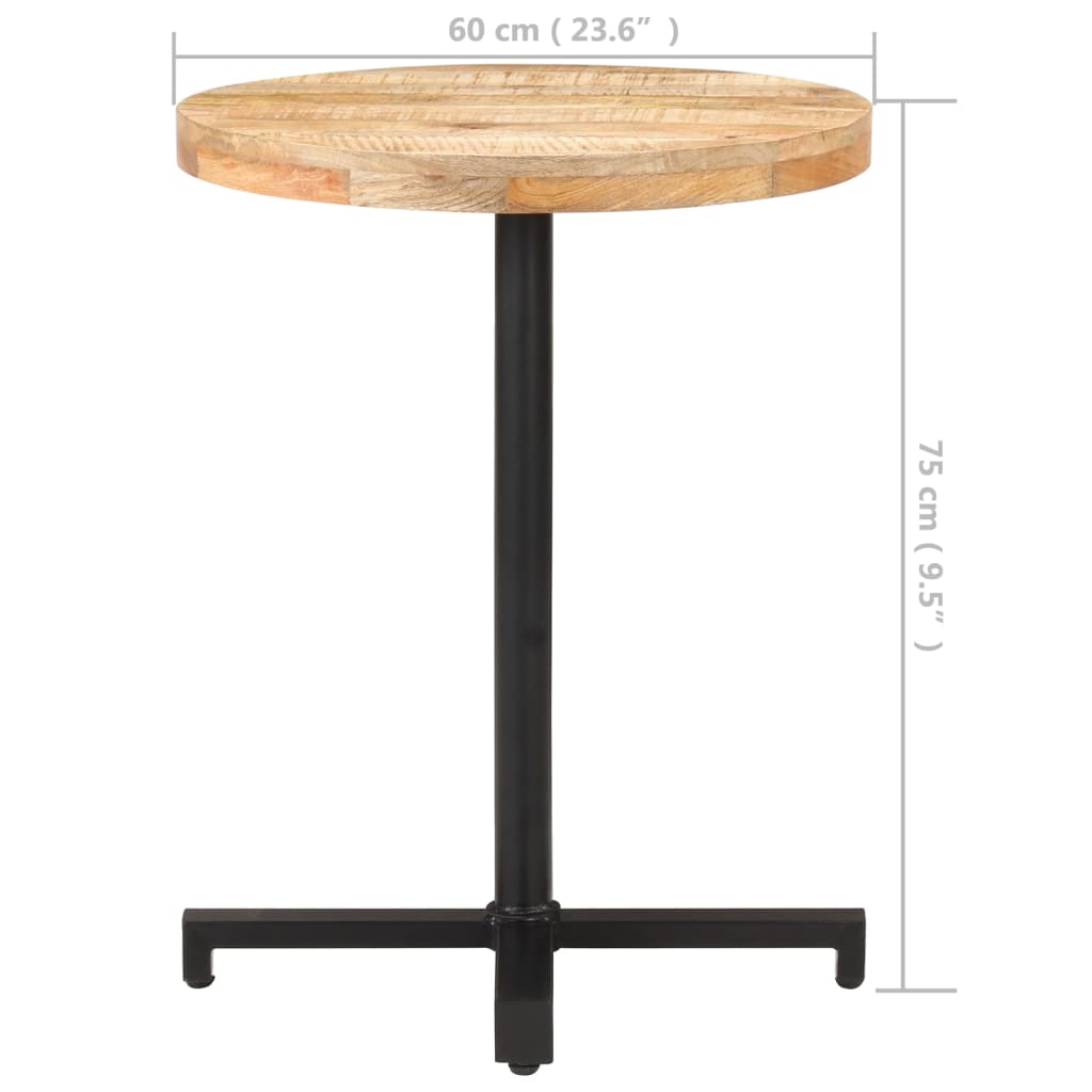 Mesa De Bistró Redonda Madera De Mango Rugosa Ø60x75 Cm_4