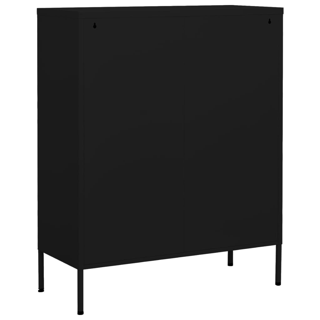 Armario De Almacenamiento Acero Negro 80x35x101,5 Cm_3
