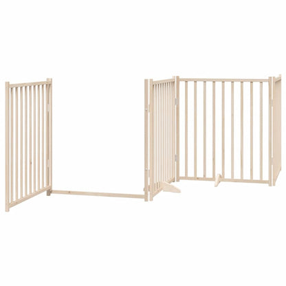 Vidaxl Puerta Para Perros Con Puerta Plegable De 4 Paneles, 320 Cm, Madera Maciza De Abeto_3