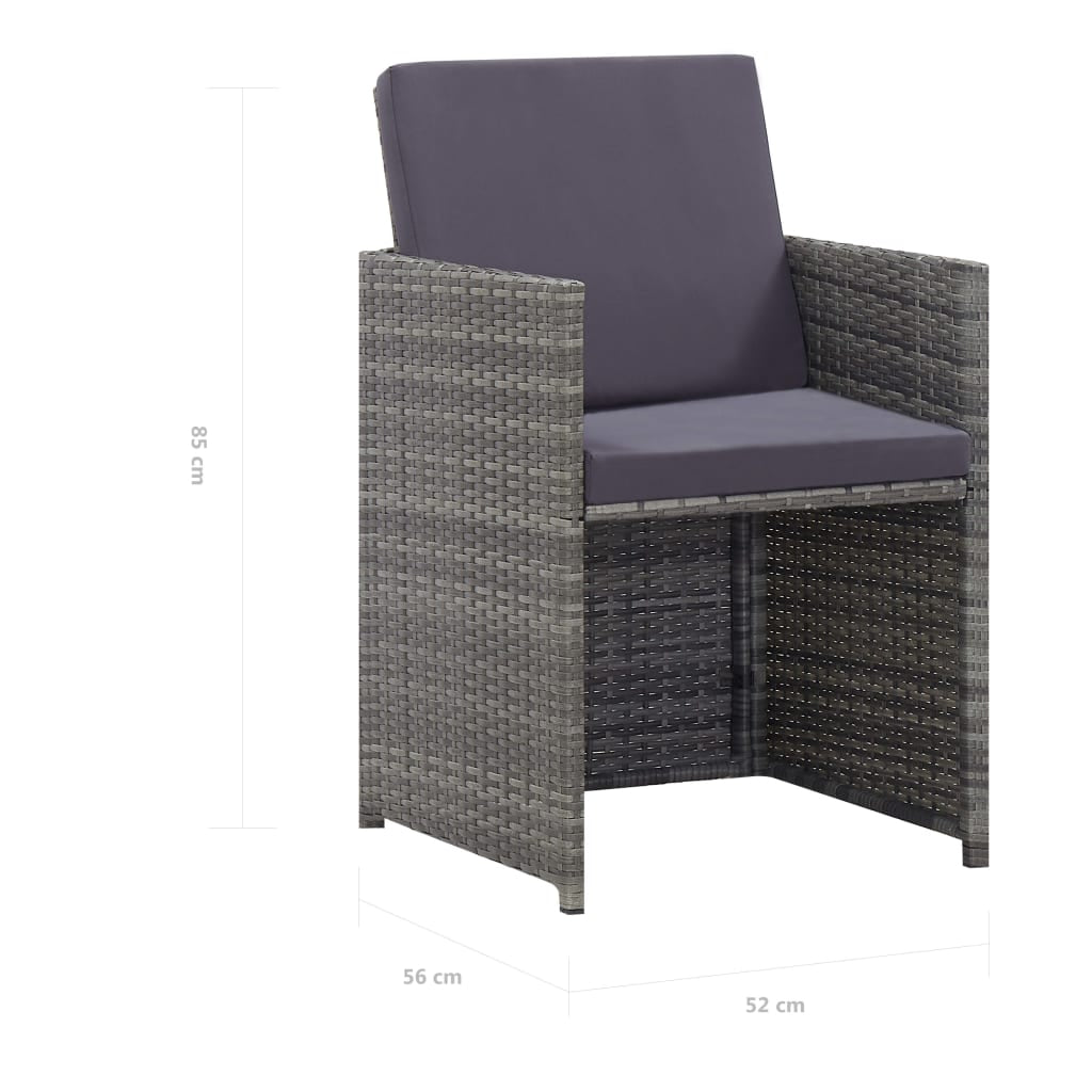 Vidaxl Set Comedor Jardín 9 Pzas Ratán Sintético Y Madera Acacia Gris_2