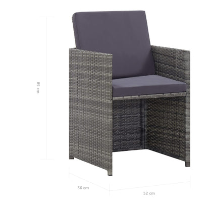 Vidaxl Set Comedor Jardín 9 Pzas Ratán Sintético Y Madera Acacia Gris_2