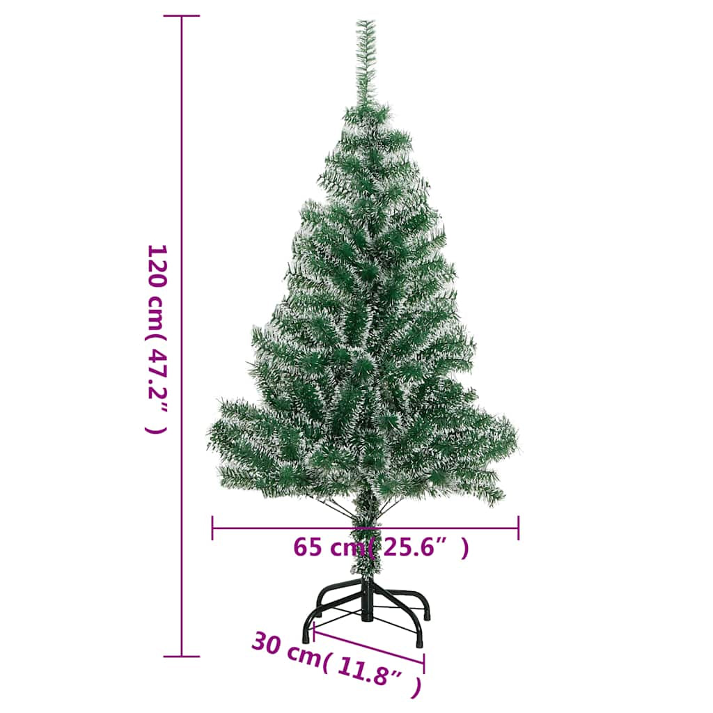 Vidaxl Árbol De Navidad Artificial Con 150 Leds Bolas Y Nieve 120 Cm_2