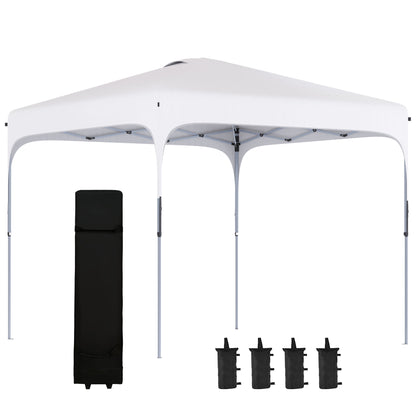 Outsunny Carpa Plegable 2,5x2,5x2,7 M Con Altura Ajustable Anti-uv Blanco_0
