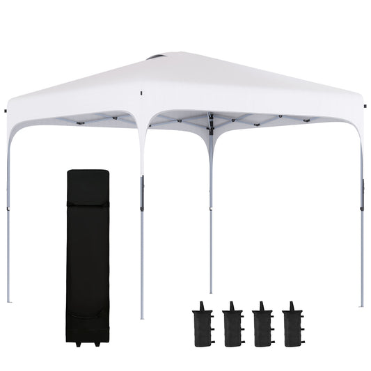 Outsunny Carpa Plegable 2,5x2,5x2,7 M Con Altura Ajustable Anti-uv Blanco_0