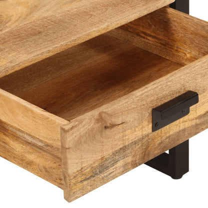 Mesa De Centro Hierro Y Madera Maciza De Mango 100x54x40 Cm_4