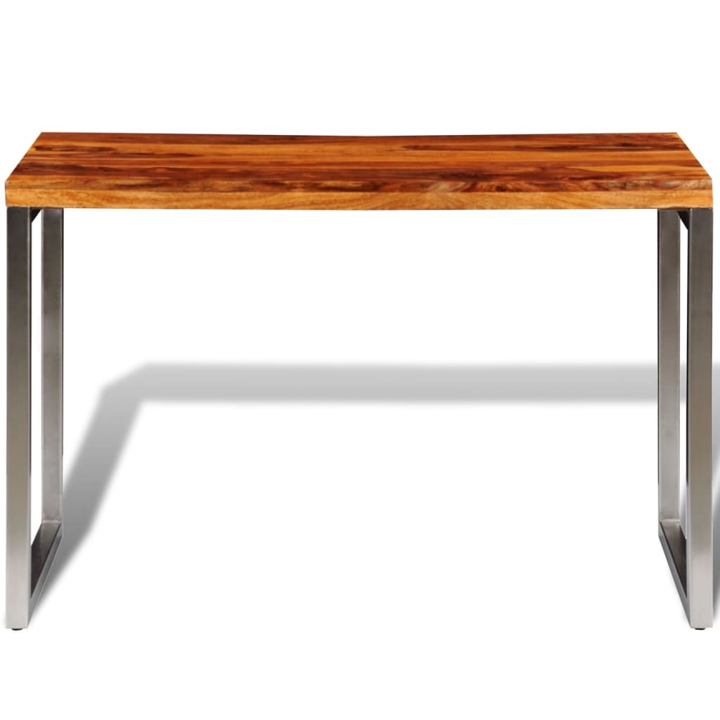 Mesa De Comedor Con Patas De Acero Madera Maciza_3