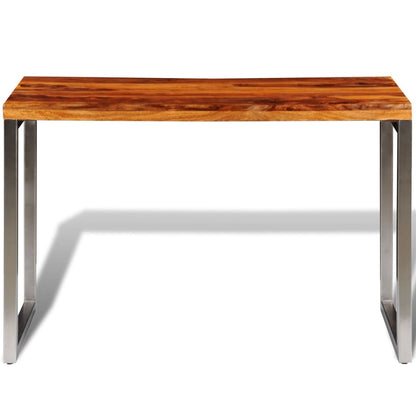 Mesa De Comedor Con Patas De Acero Madera Maciza_3