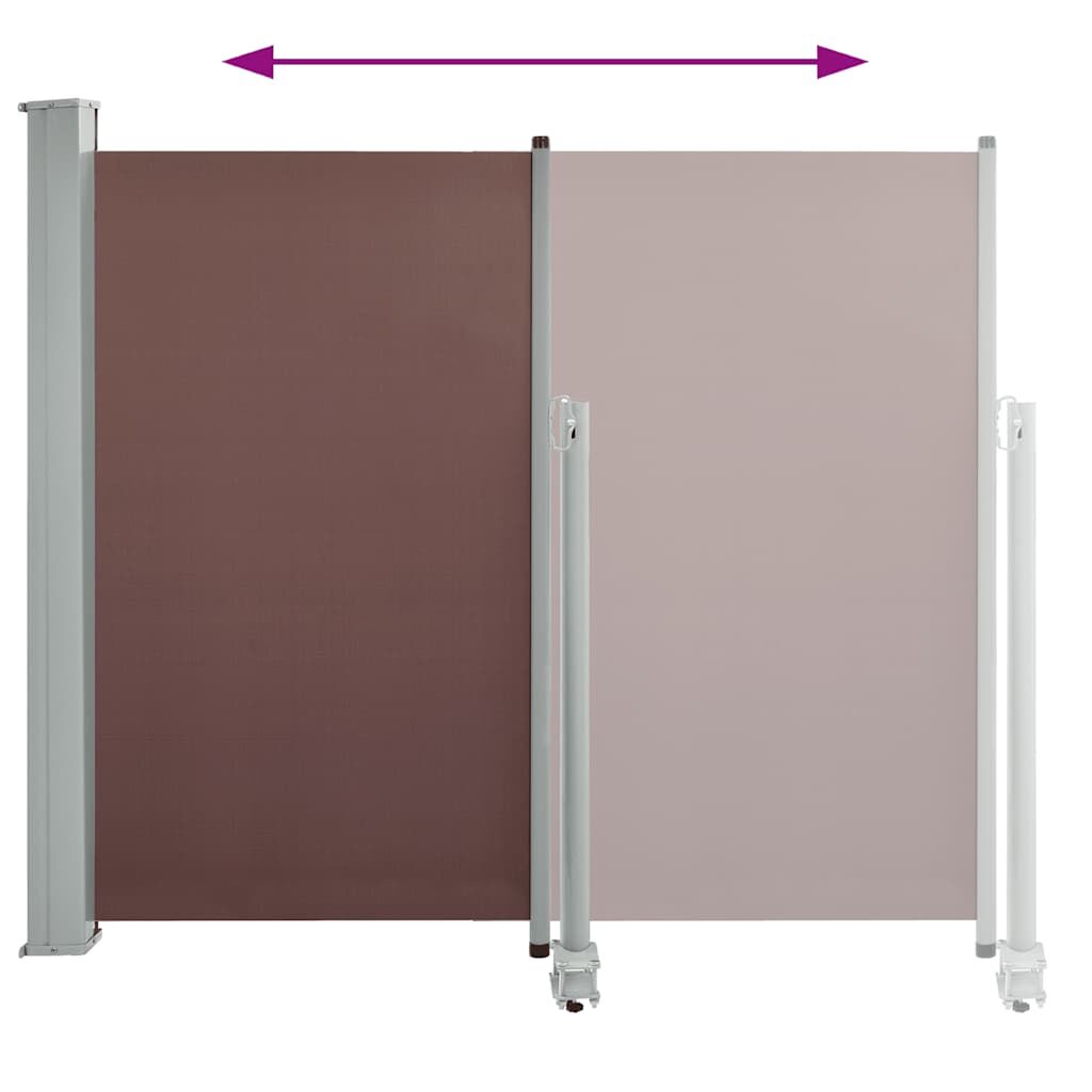 Vidaxl Toldo Lateral Retráctil De Jardín Marrón 120x300 Cm_3