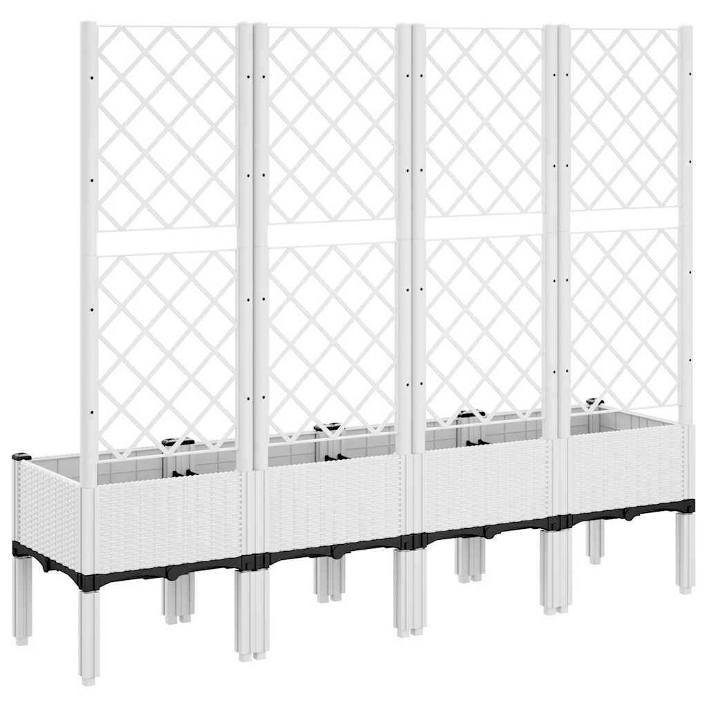 Jardinera Con Enrejado Pp Blanco 160x40x142 Cm_4