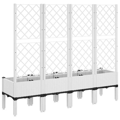 Jardinera Con Enrejado Pp Blanco 160x40x142 Cm_4