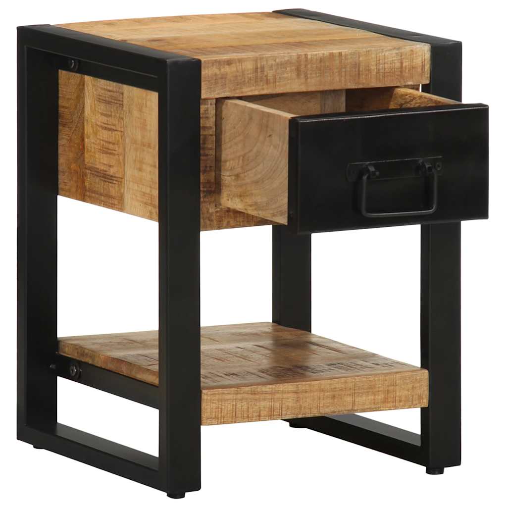 Mesita De Noche Madera Maciza De Mango 35x34x45 Cm_1