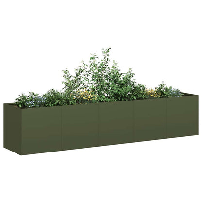 Jardinera De Acero Laminado En Frío Verde Oliva 200x40x40 Cm_1