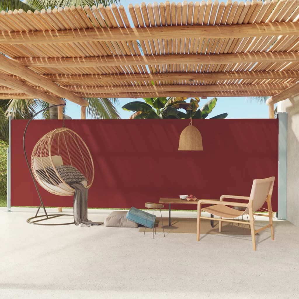 Vidaxl Toldo Lateral Retráctil De Jardín Rojo 180x600 Cm_1