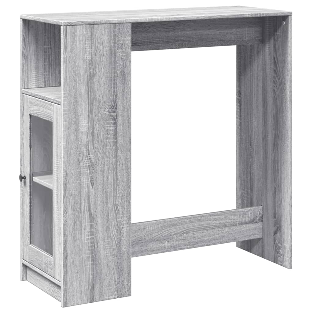 Mesa Alta Bar Con Estantes Gris Sonoma 101x40x103,5 Cm_0