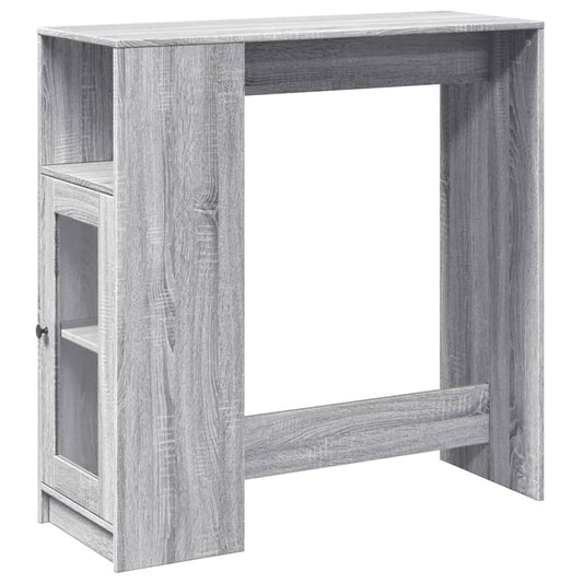 Mesa Alta Bar Con Estantes Gris Sonoma 101x40x103,5 Cm_0