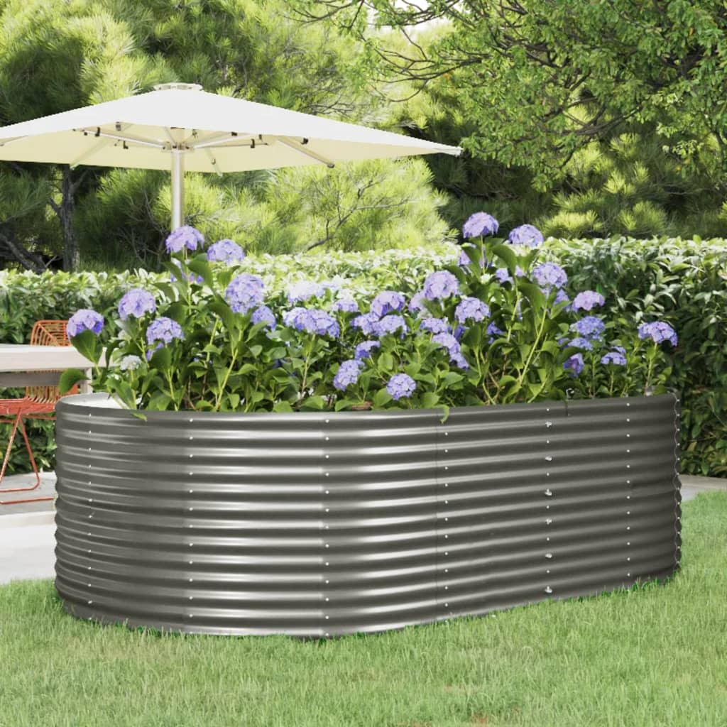 Jardinera Arriate Acero Galvanizado Gris 212x140x68 Cm_1