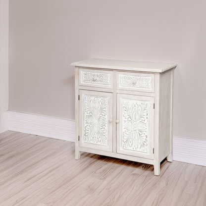 Wellhome Aparador 2 Puertas Práctico Madera Blanca