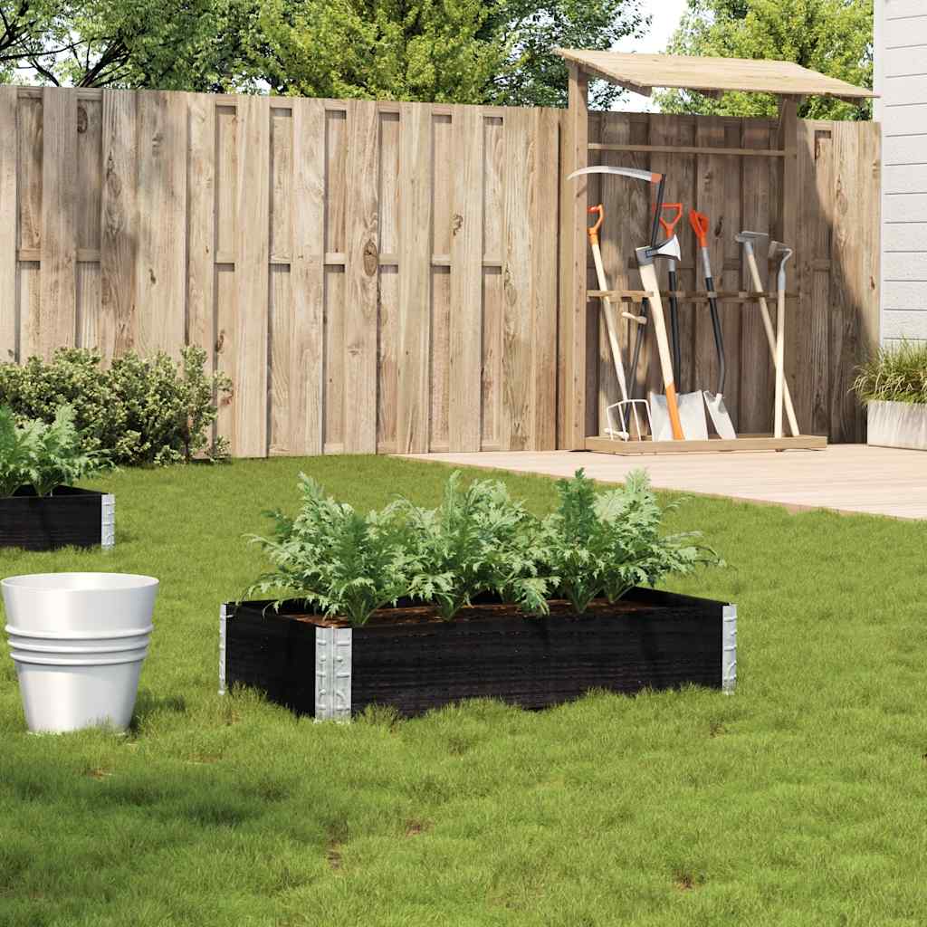 Jardinera De Madera Maciza De Pino Negro 100x50 Cm_1
