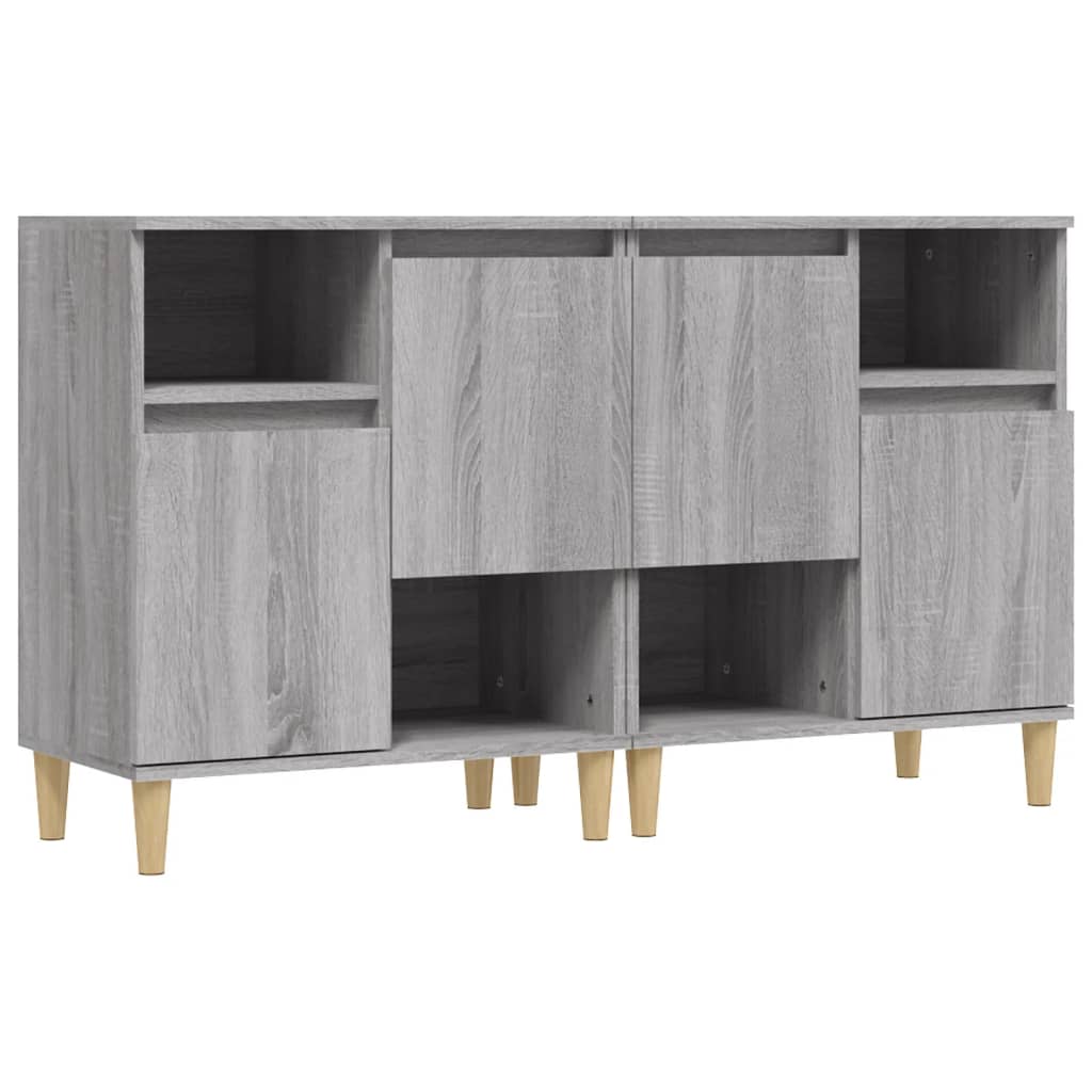 Aparadores 2 Uds Madera Contrachapada Gris Sonoma 60x35x70 Cm_1
