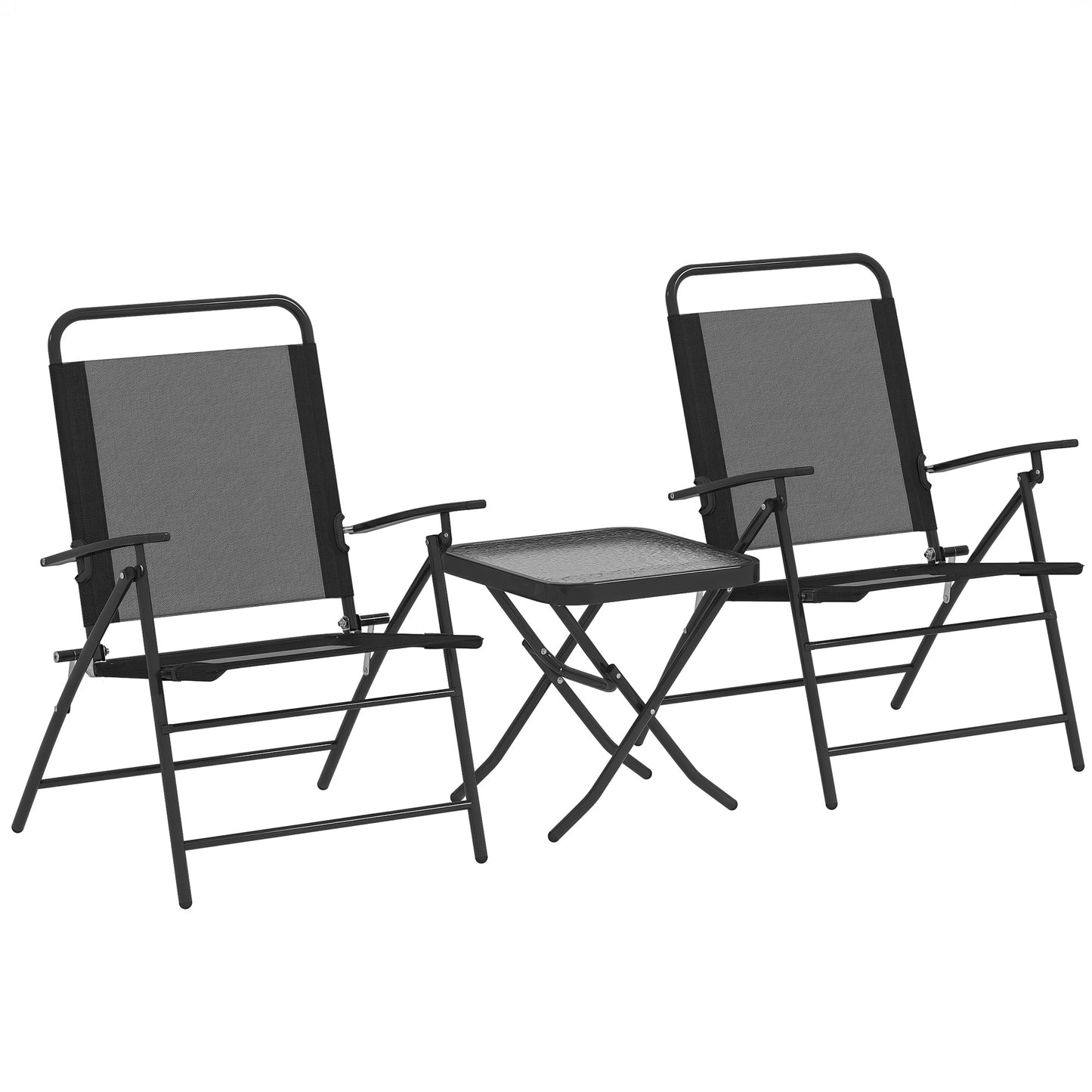 Outsunny Conjunto De Mesa Y Sillas De Terraza Exterior Plegables De 3 Piezas_0
