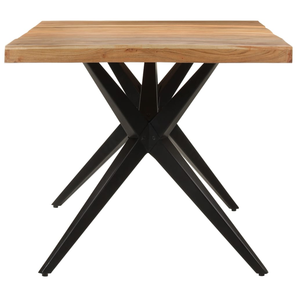 Mesa De Comedor Madera Maciza De Acacia Negra 180x90x77 Cm_1