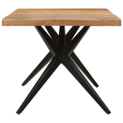 Mesa De Comedor Madera Maciza De Acacia Negra 180x90x77 Cm_1
