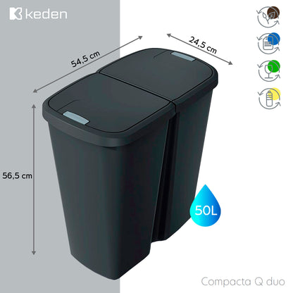 Papelera Con 2 Tapas Independientes De 50l Keden_1