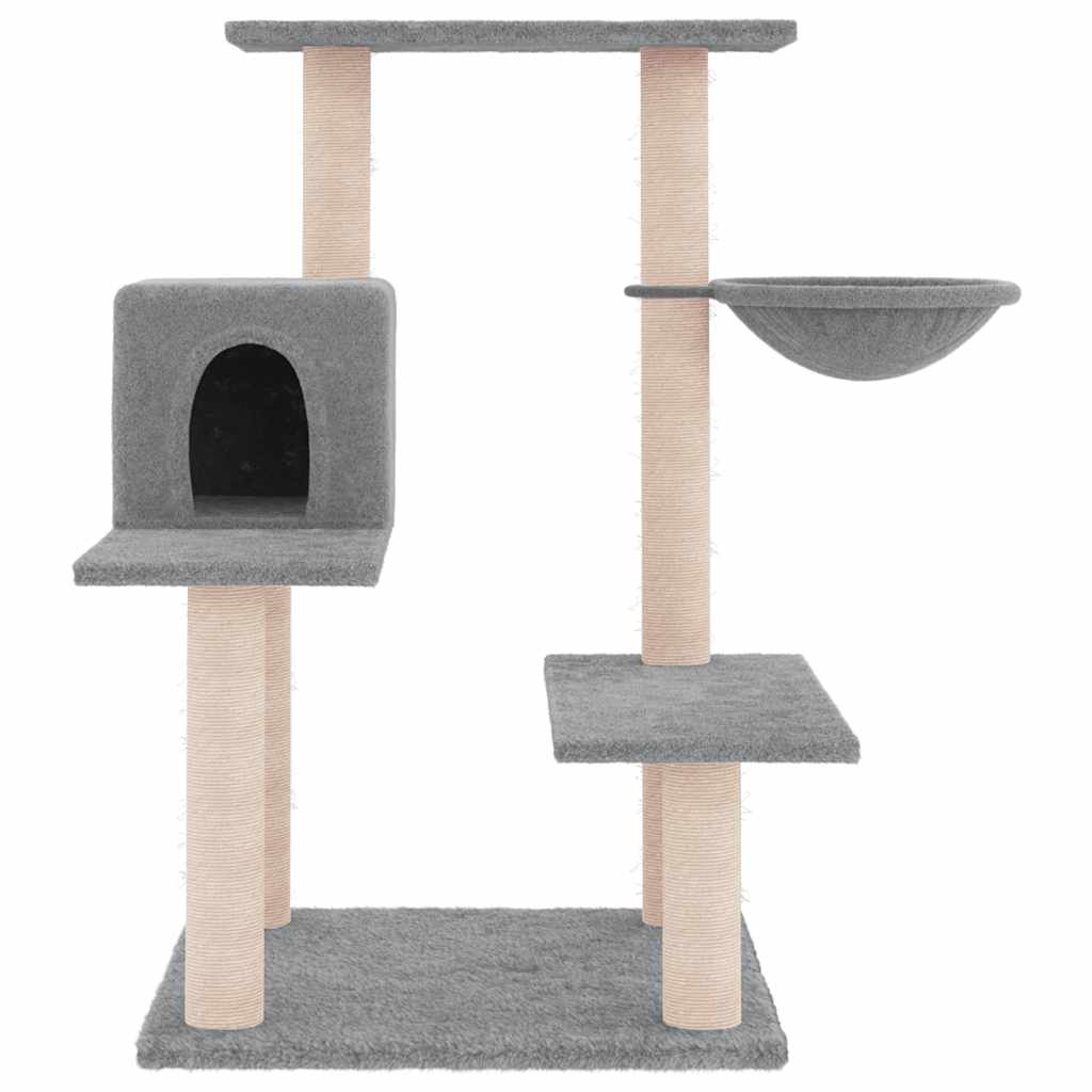 Rascador Para Gatos Con Postes De Sisal Gris Claro 82,5 Cm_2