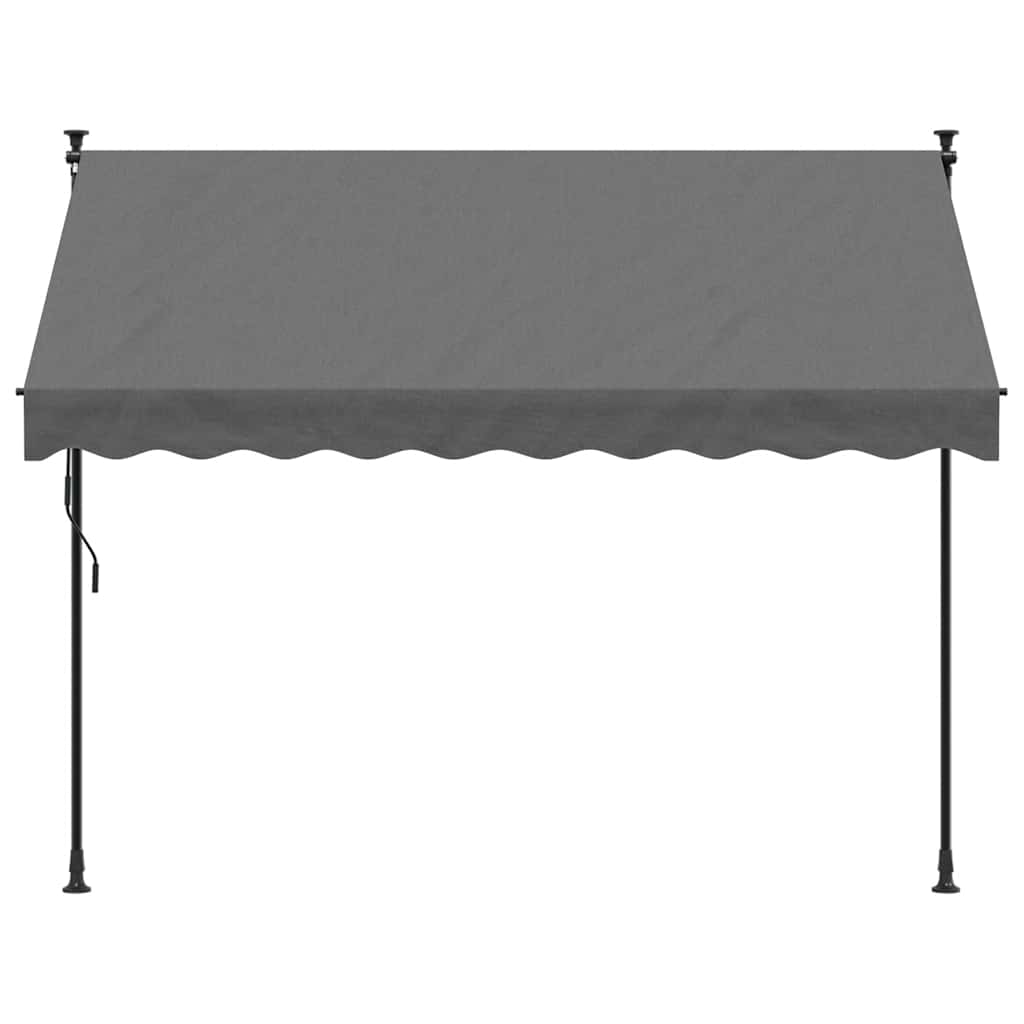 Toldo Retráctil De Tela Y Acero Gris Antracita 250x150 Cm_2