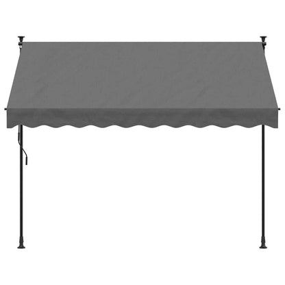 Toldo Retráctil De Tela Y Acero Gris Antracita 250x150 Cm_2