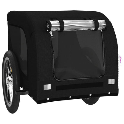 Vidaxl Remolque De Bicicleta Mascotas Hierro Tela Oxford Negro_3