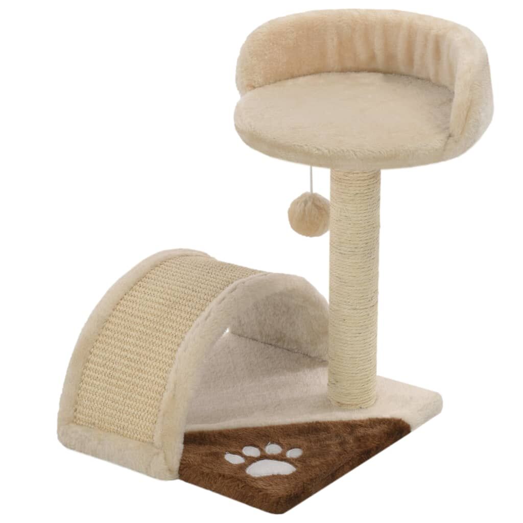 Vidaxl Rascador Para Gatos Con Poste De Sisal 40 Cm Beige Y Marrón_0