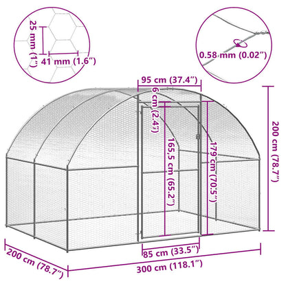 Vidaxl Gallinero De Exterior De Acero Galvanizado 3x2x2 M_2