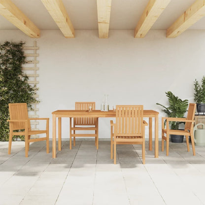 Vidaxl Juego De Comedor Para Jardín 5 Piezas Madera Maciza De Teca_1
