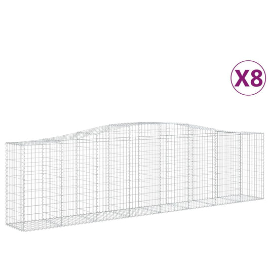 Cestas De Gaviones 8 Uds Forma De Arco Hierro 400x50x100/120 Cm_0