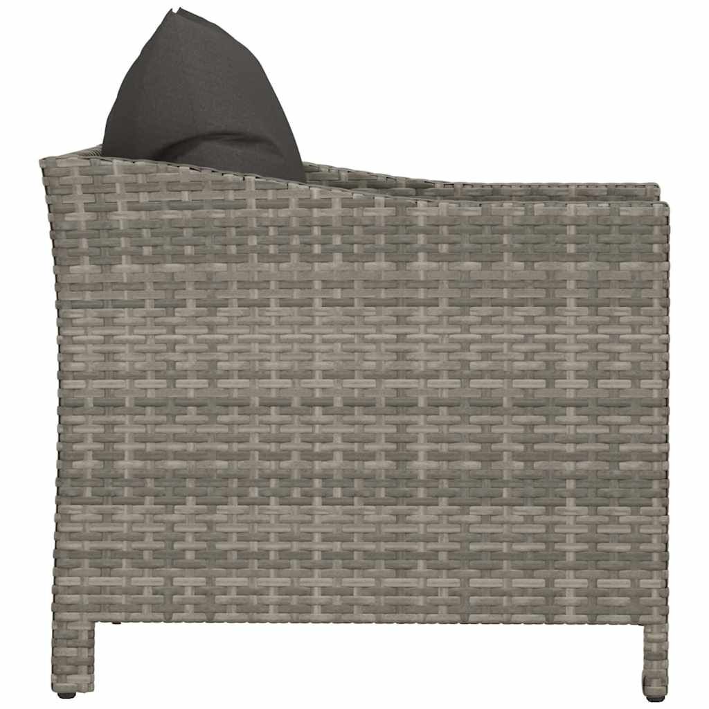 Vidaxl Sillón De Jardín Con Cojín De Ratán Sintético Gris_4