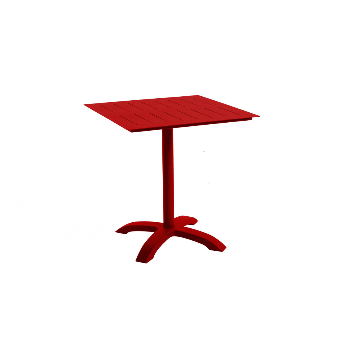Mesa Jardín Cuadrada 2 Personas Bistro Inari Rojo Aluminio 70x70cm - Muebles De Jardín_0