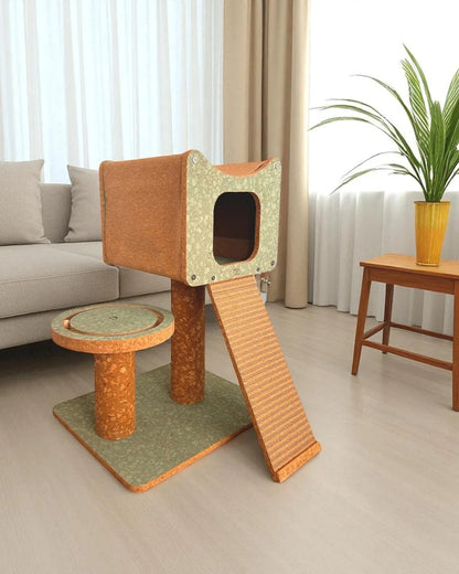 Estructura De Escalada Para Gatos Faro, Diseño Natural, De Corcho Y Superficie Antideslizante Althea Living 67x81x70cm_5
