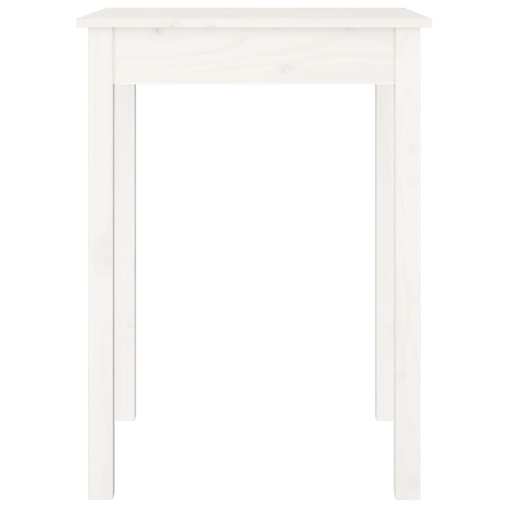 Mesa De Comedor Madera Maciza De Pino Blanca 55x55x75 Cm_2