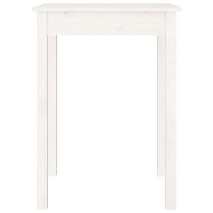 Mesa De Comedor Madera Maciza De Pino Blanca 55x55x75 Cm_2