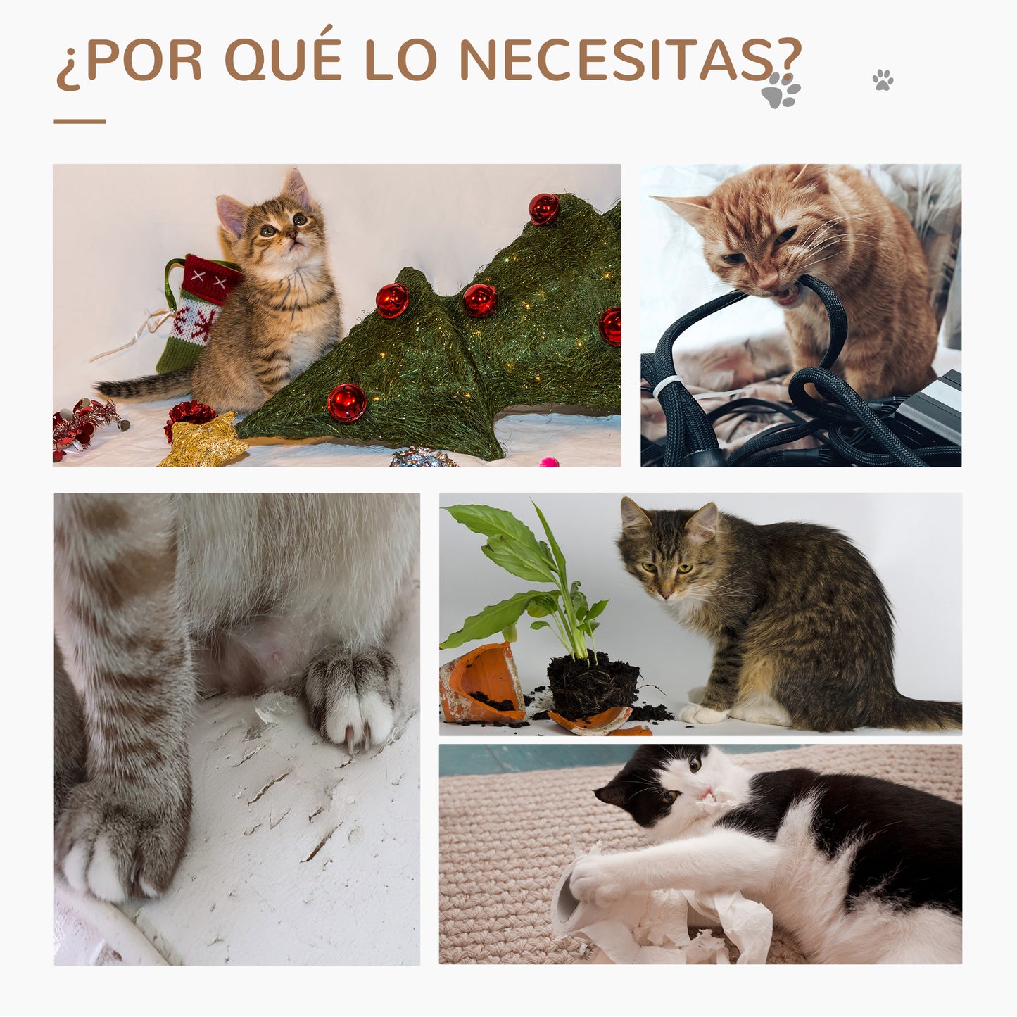 Pawhut Rascador Árbol Gatos Centro Actividad Plataforma Caseta Sisal Natural_5