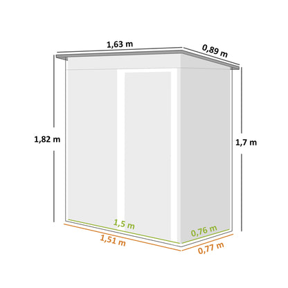 Outsunny Caseta De Jardín Exterior 1,16 M² 163x89x182 Cm Con Puerta Corredera_2