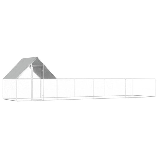Vidaxl Gallinero Acero Galvanizado 8x2x2 M_0