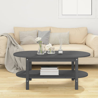 Mesa De Centro De Madera Maciza De Pino Gris 110x55x45 Cm_1