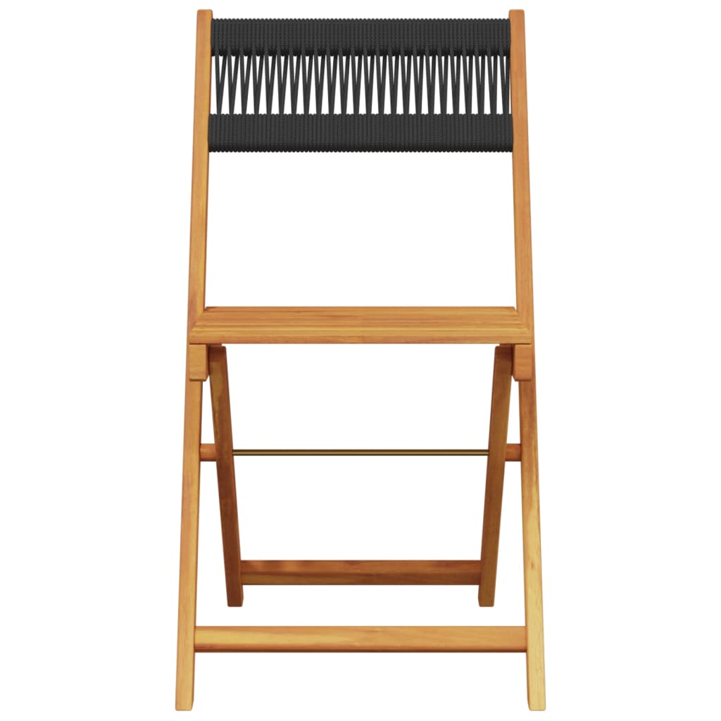 Set De Comedor Jardín 5 Pzas Polipropileno Madera Maciza Negro / Vetonek_0