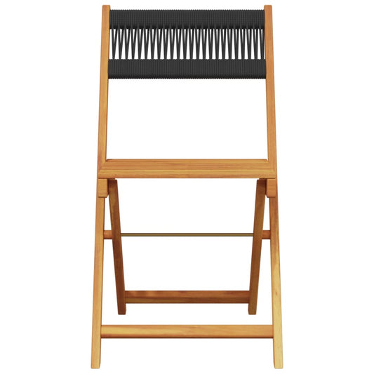 Set De Comedor Jardín 5 Pzas Polipropileno Madera Maciza Negro / Vetonek_0